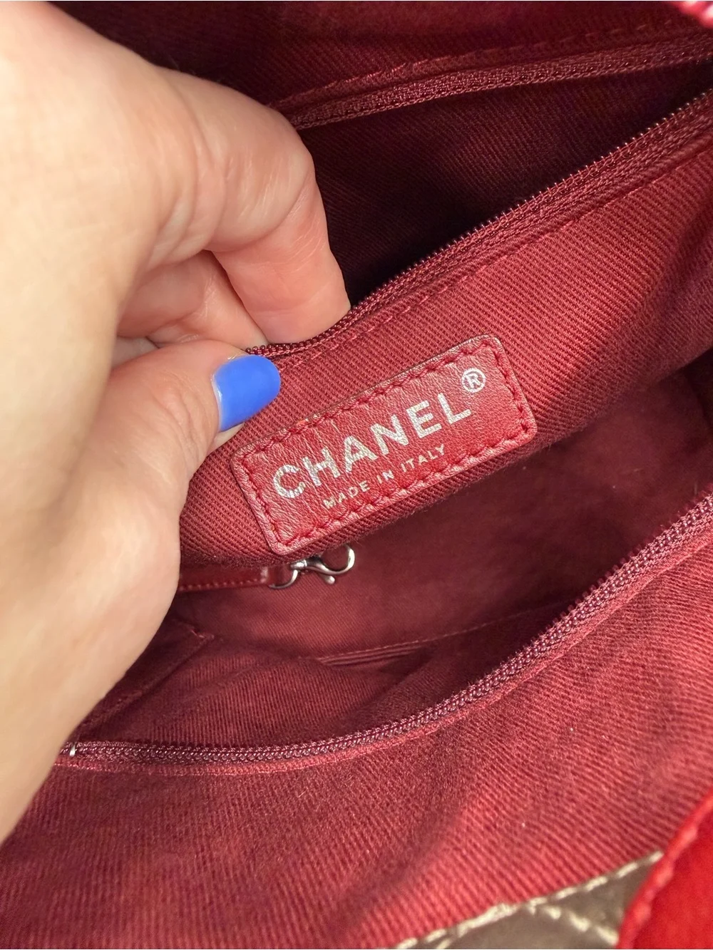 CHANEL vintage metallic cambon tote
